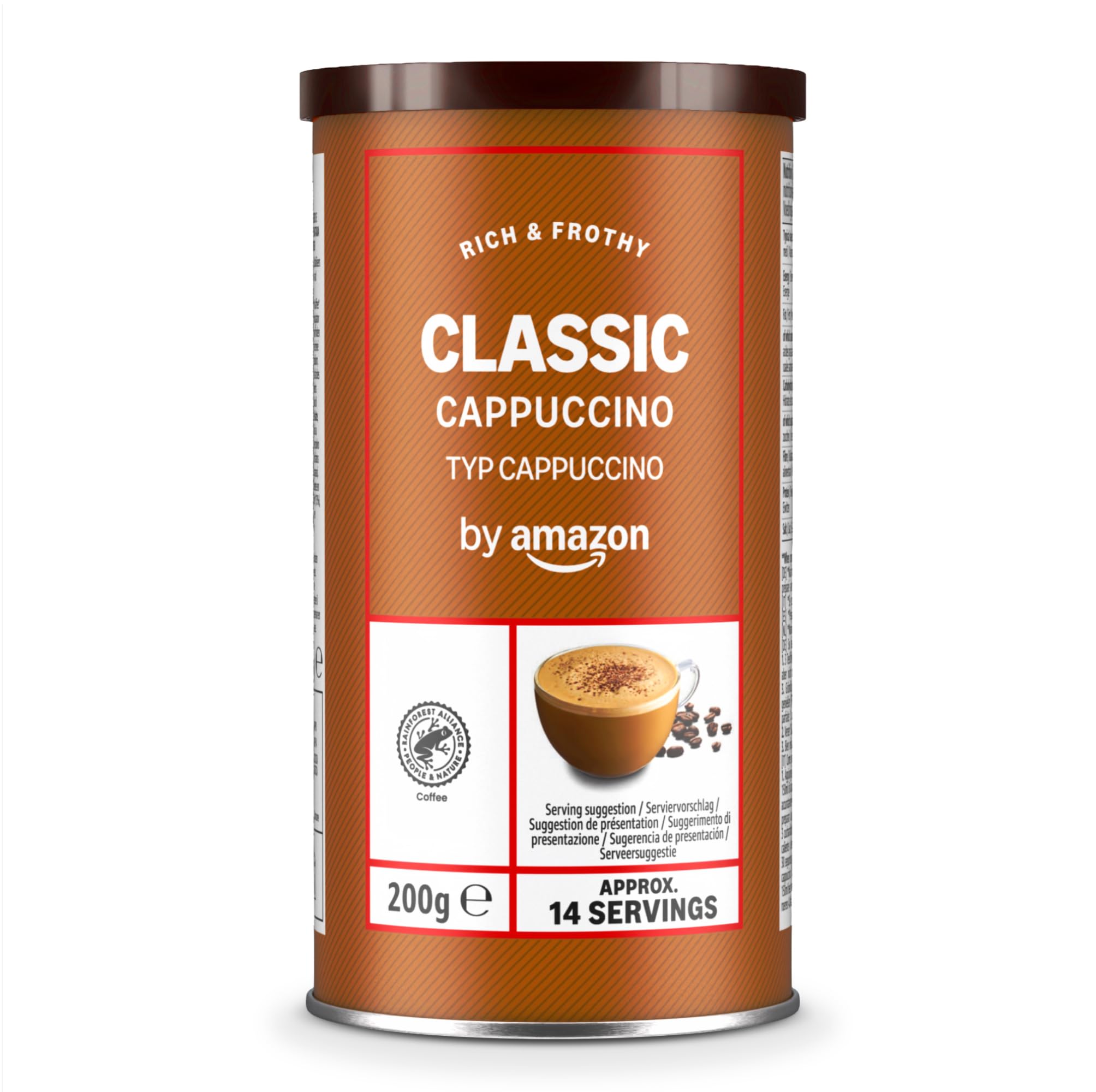 by Amazon Instant Cappuccino Classic, Dark Roast, 200g